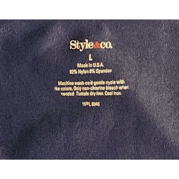 STYLE & CO Womens Smooth Wide Strap Nylon Blue Tank Top Under Cami Size Large - Picture 7 of 7